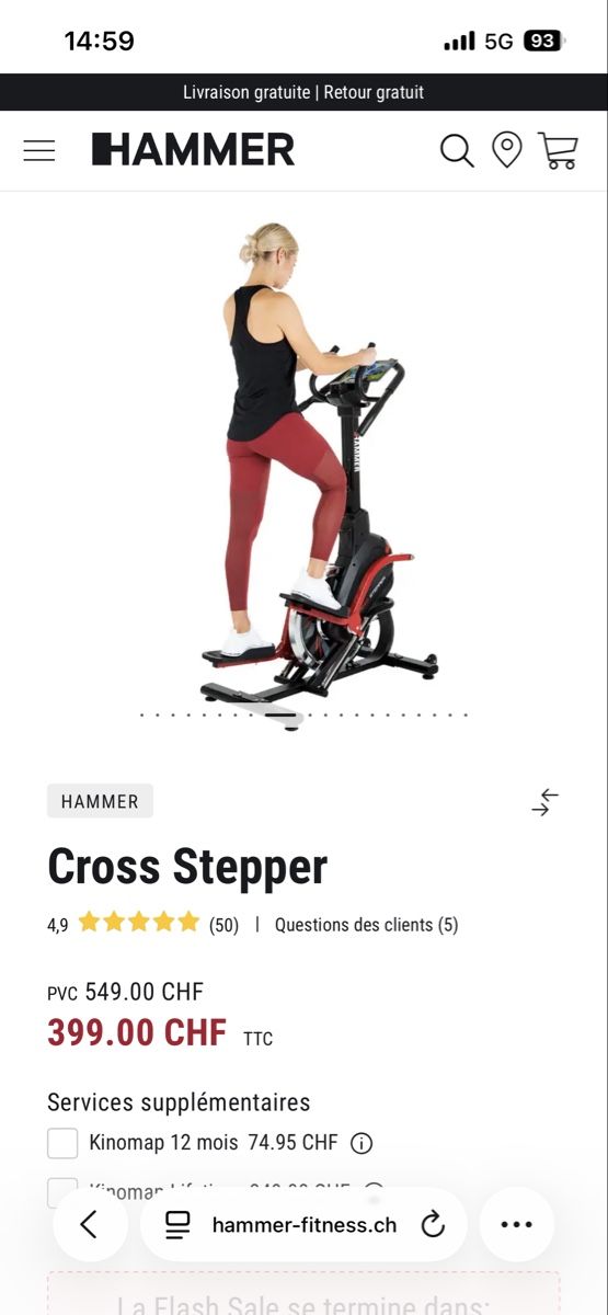 Vélos d'appartement: Cross stepper hammer – D'occasion à Perroy par MR6. 5