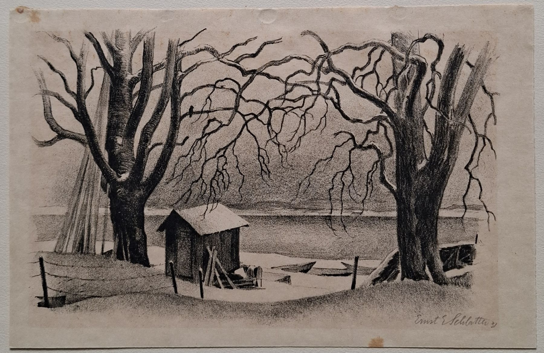Grafica & Litografie: Ernst E Schlatter Radierung "Am Bodensee" 1931, handsigniert – Usato da Aarburg venduto da Rosen_Rot_2 1