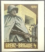 Soldatenmarke 2.WK, Grenz Brigade 4, geschnitten, Wi Gz 11-2