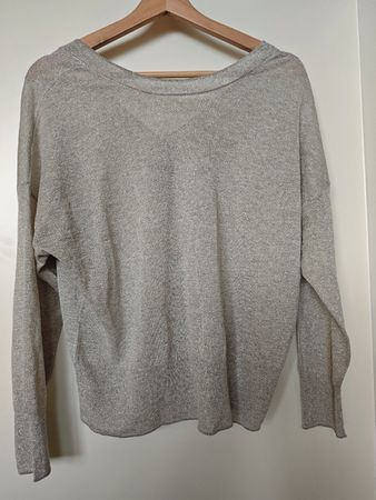 Massimo Dutti Silver Knit Summer Top - Silver M 🩶🤍