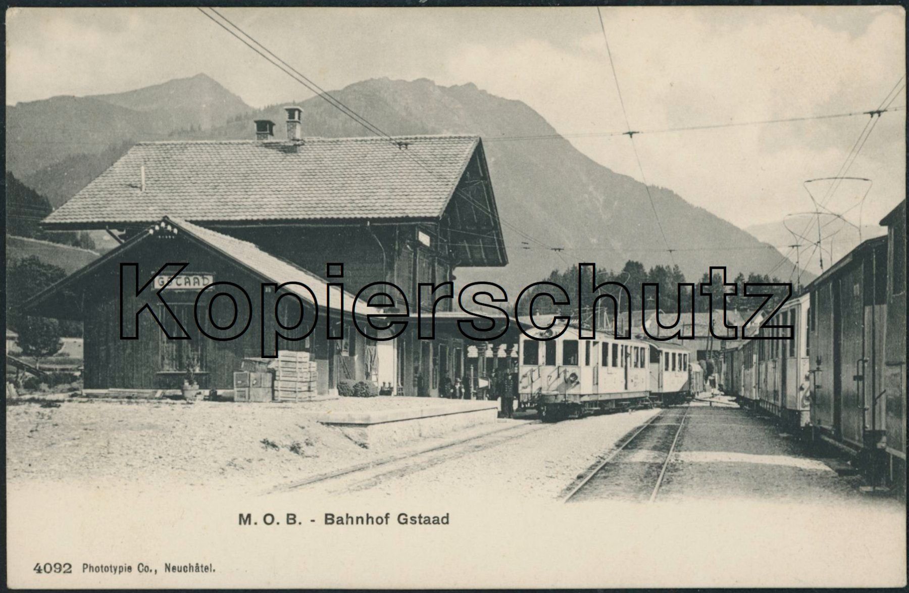 Cartoline postali: BE Gstaad - Bahnhof - Bahn MOB - Saanen – Nuovo (secondo la descrizione) da Schindellegi venduto da masutka7