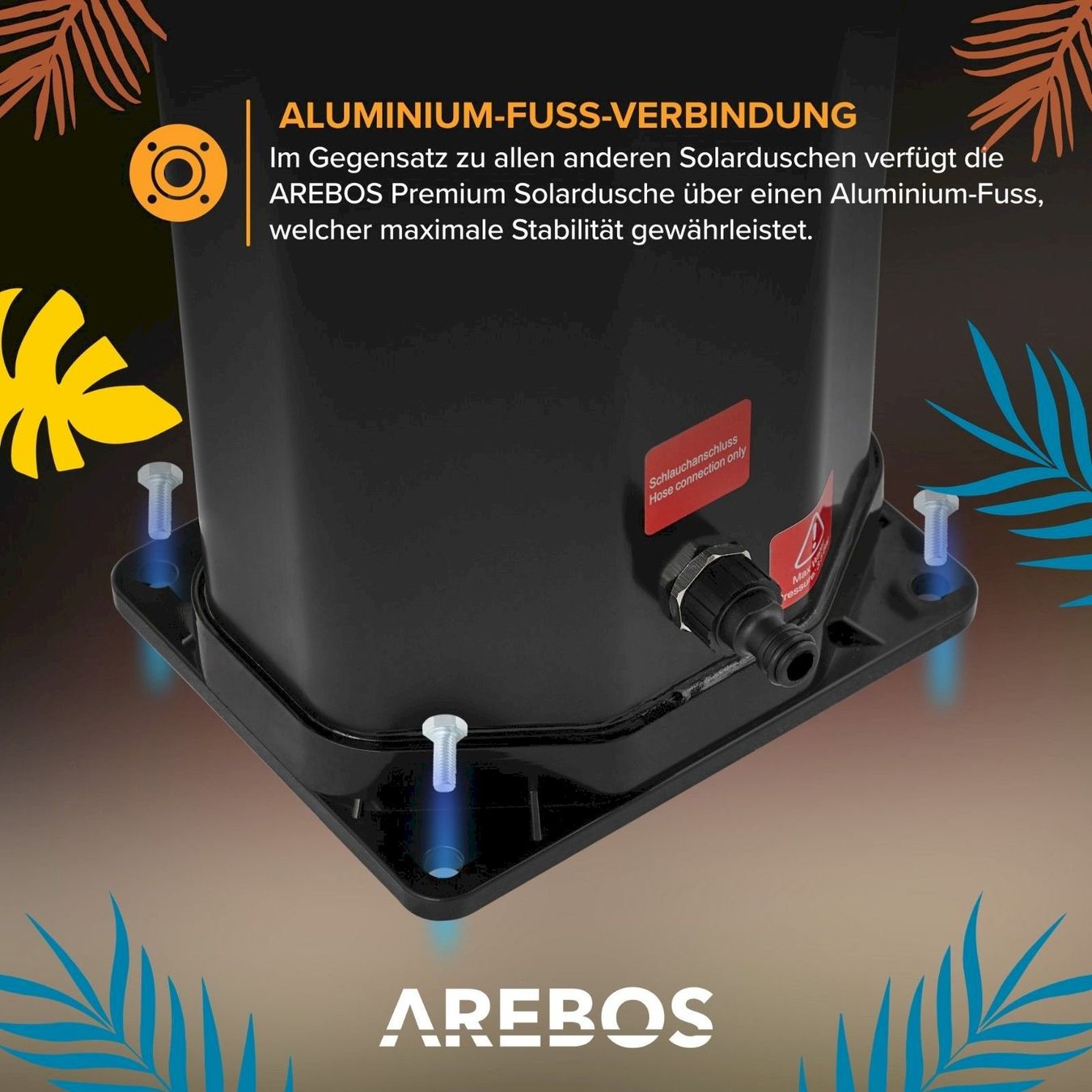Docce: AREBOS 60 L Solardusche schwarz – Nuovo e nell'imballaggio originale da Bottighofen venduto da zaap 5