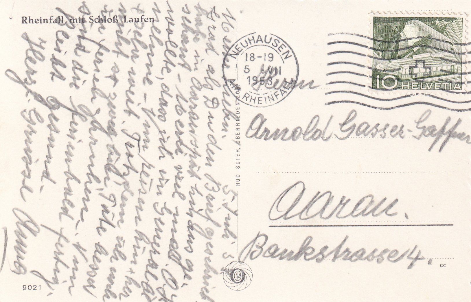 Cartoline postali: Rheinfall mit Schloss Laufen /mp – Usato da Hombrechtikon venduto da Rudolf07 1