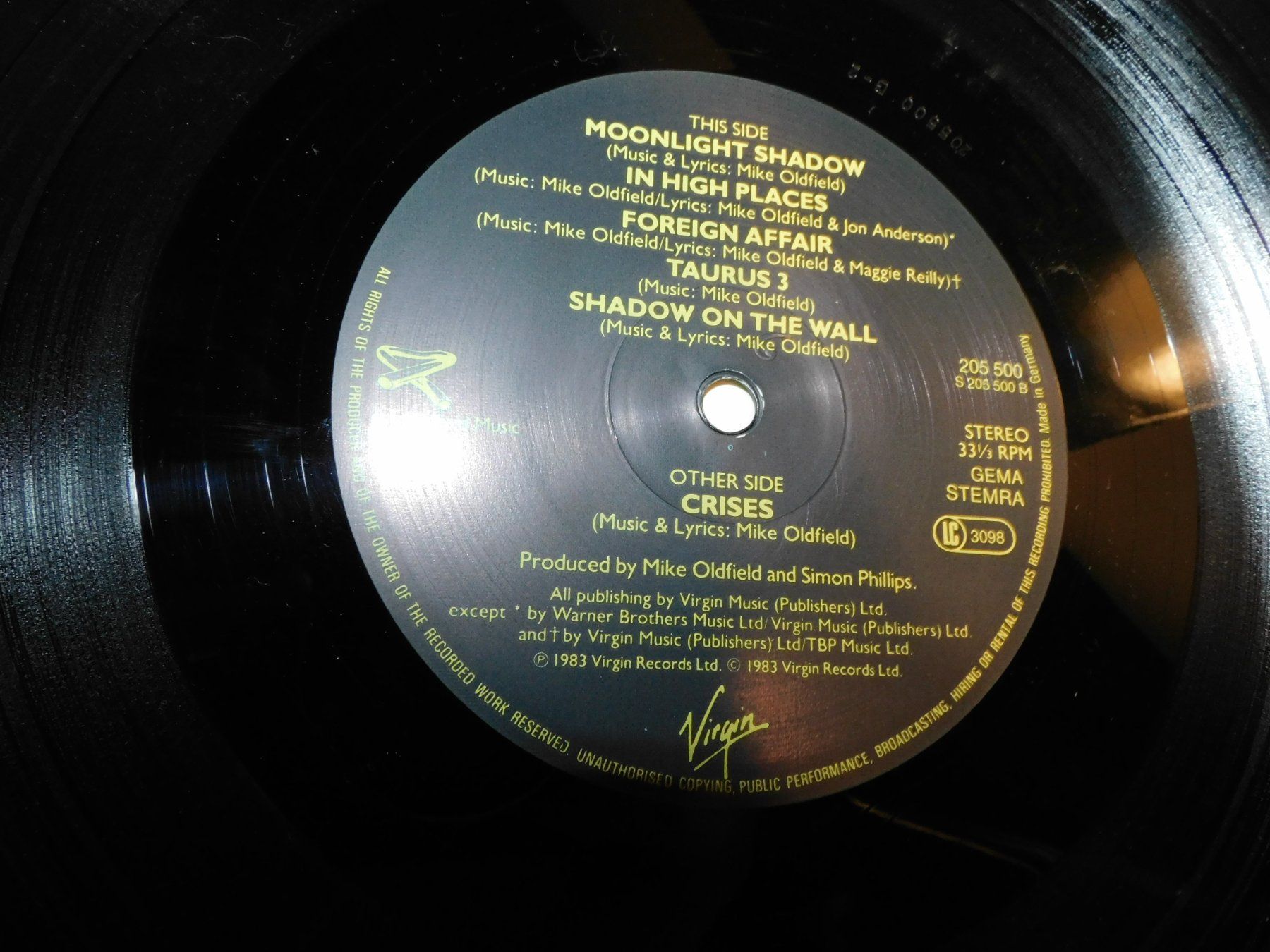 Schallplatten: LP Schallplatte  1983 Moonlight Shadow Mike Oldfield – Gebraucht aus Sursee von 76 1