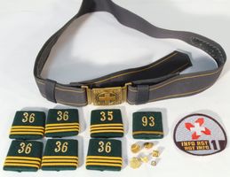 Offiziersgürtel Schweizer Armee Patten Hauptmann + Abzeichen