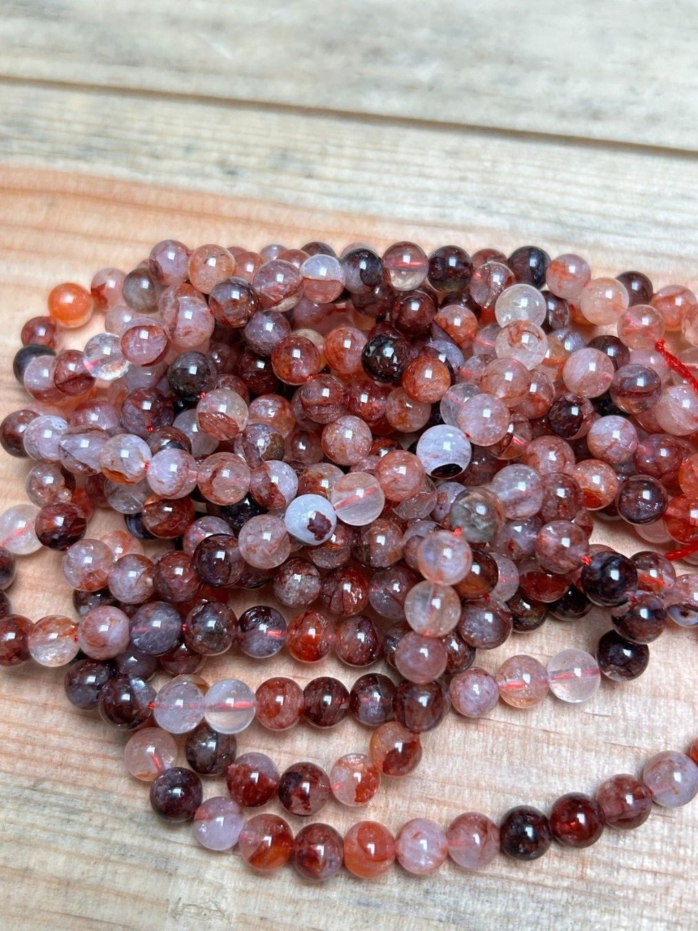 Minerali & Pietre curative: Strang echte red quarz Kugeln / stone beads 8 mm – Nuovo e nell'imballaggio originale da Niederrohrdorf venduto da Ytobi 4
