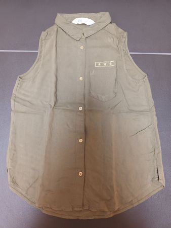 Mädchen Bluse kurzarm khaki Gr. 140 (H&M)