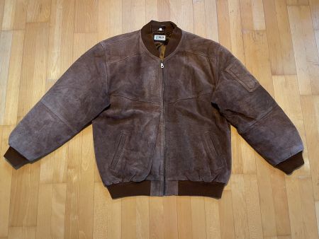 Vintage 90s Leather Suede Bomber Jacket Jelmoli Sz XXL