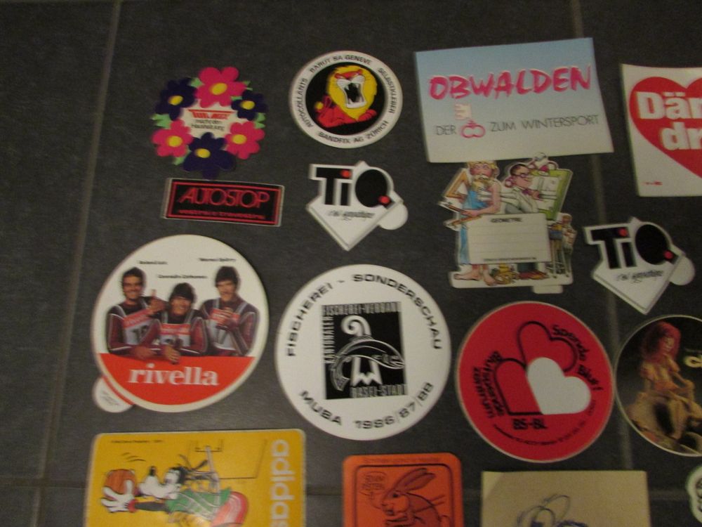Alte Sticker Aufkleber Set 70er 80er Jahre Vintage Werbung