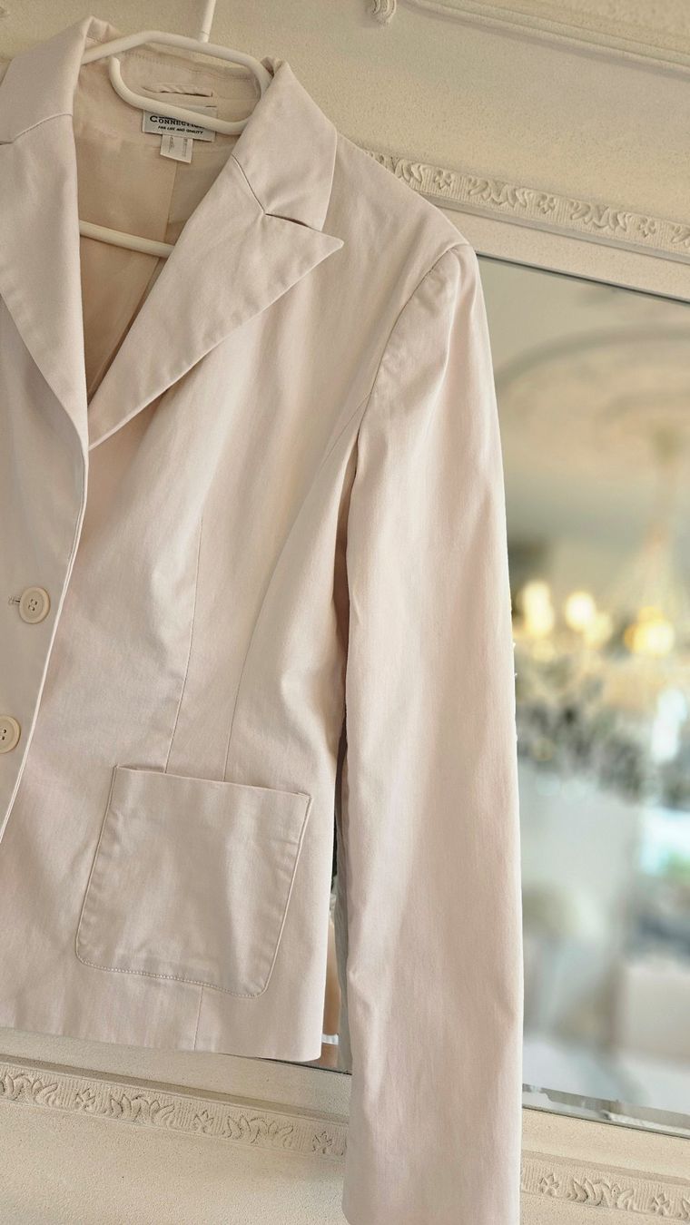 Giacche: Jacke Blazer Grösse 38 hellbeige - Roséton Baumwolle – Usato da Gossau ZH venduto da fashiontwo 2