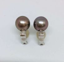 Ohrclips aus Weissgold mit Tahiti Perlen Neu