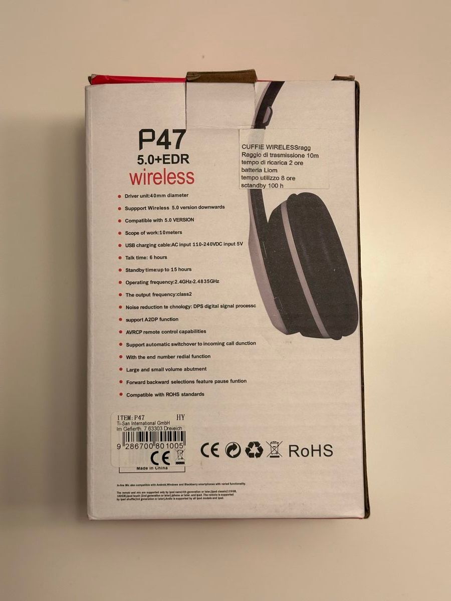 Cuffie: P47 wireless Kopfhörer – Nuovo e nell'imballaggio originale da Ennenda venduto da schueppi 2
