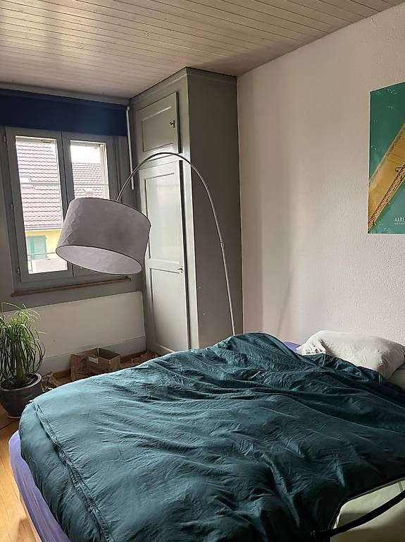 Lampes: Moderne Bogenlampe weiss mit Stoffschirm  – D'occasion à Bern par rebecca-1009