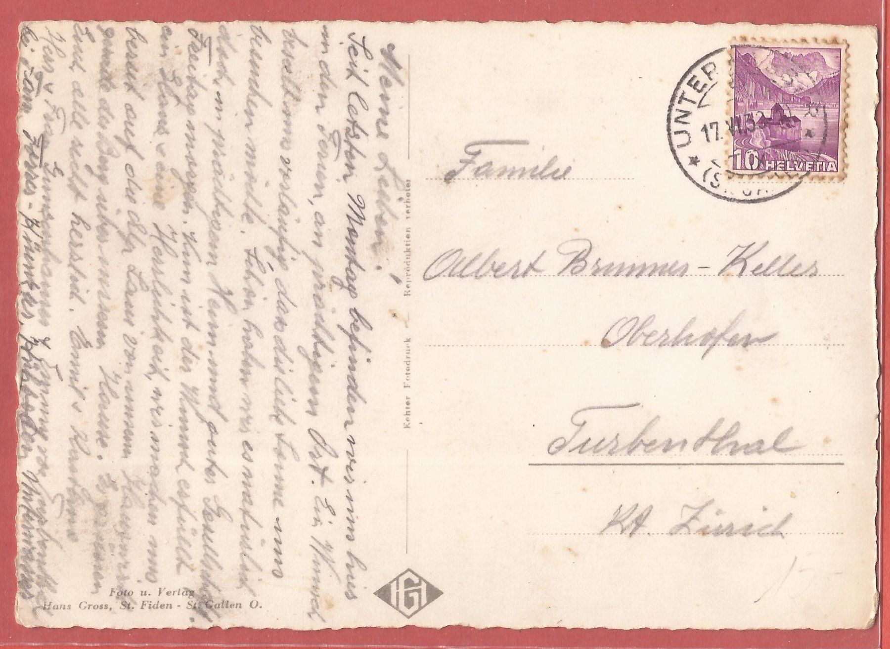 Cartes postales: Unterwasser - Iltiosbahn - 1938 – D'occasion à Fislisbach par Porano 1
