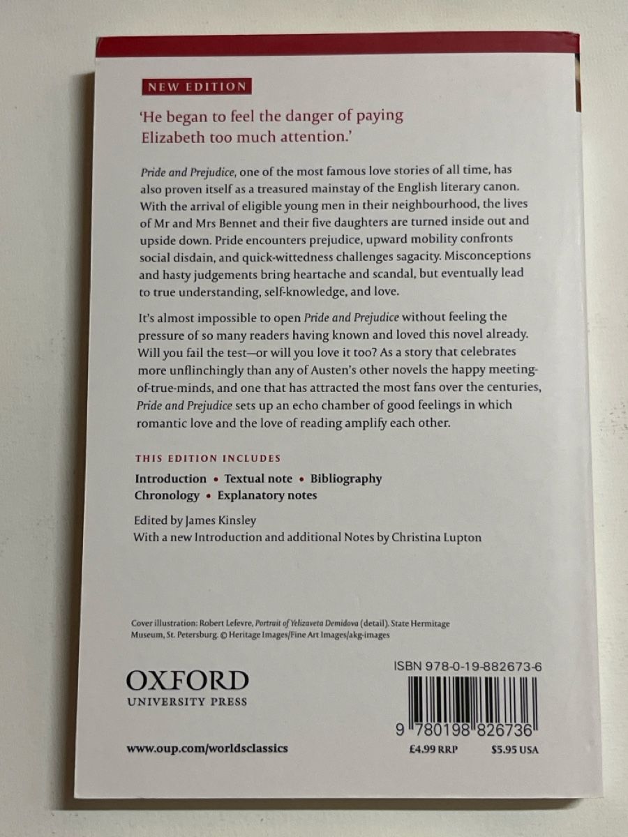 Libri: Buch Pride and Prejudice Jane Austen Oxford World's Classics – Usato da Thun venduto da Tschaniques 1