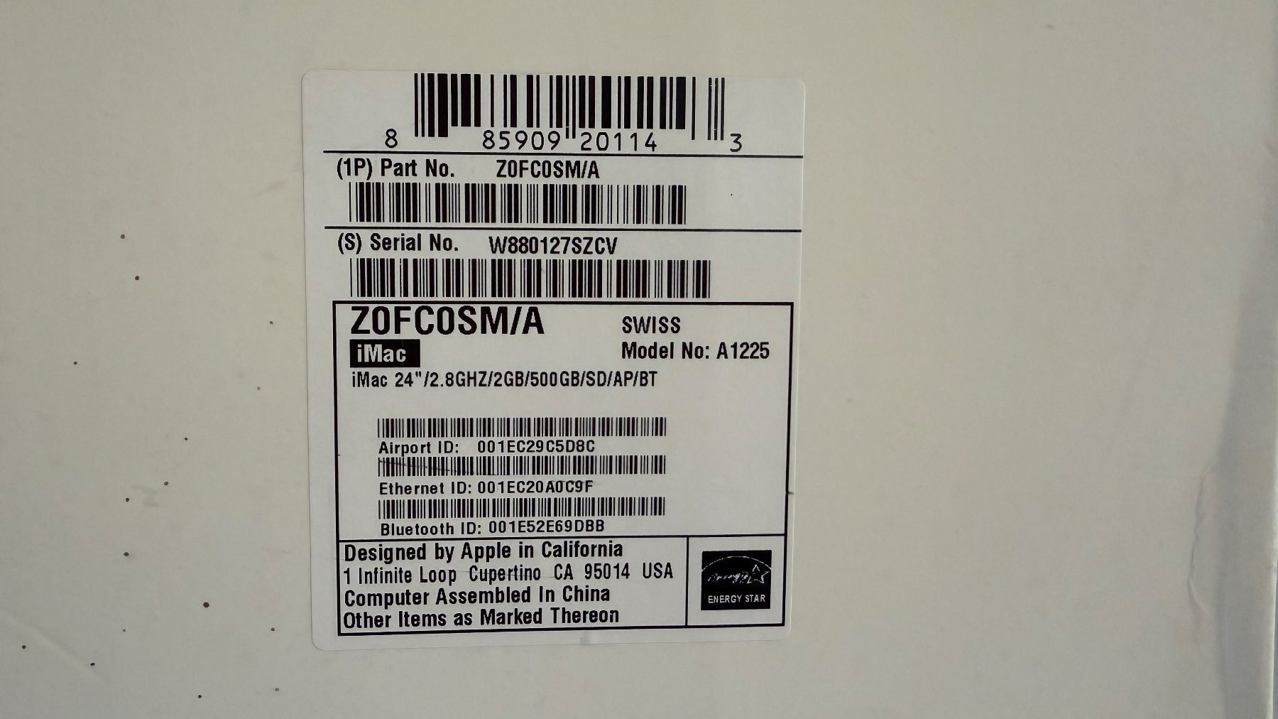 Apple PCs: iMac 24" - 2.8GHz Intel Core 2 Duo – D'occasion à Arni AG par Fairline 5