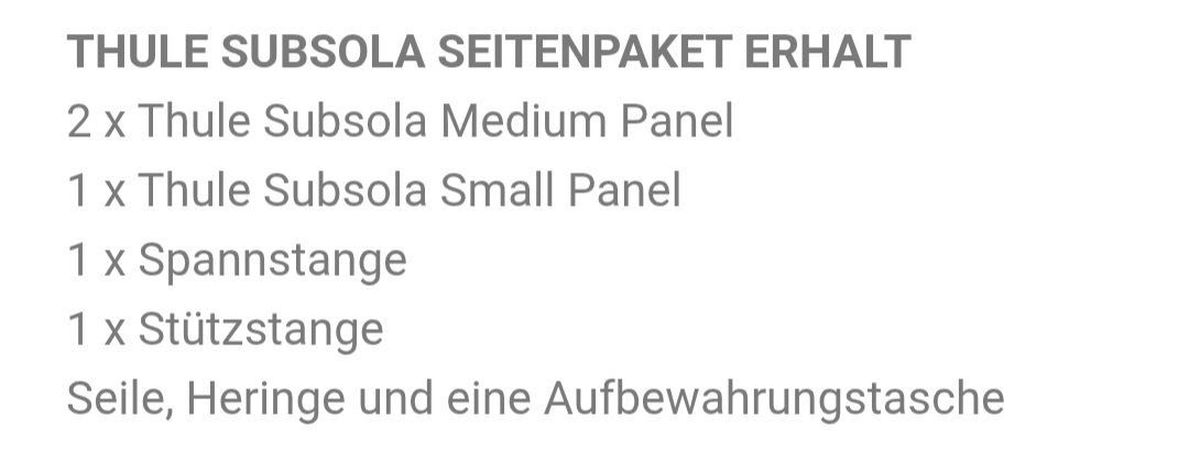 Thule Tende da sole: Supsola Markisenerweiterung von Thule – Nuovo (secondo la descrizione) da Sarnen venduto da kpf_wb8c