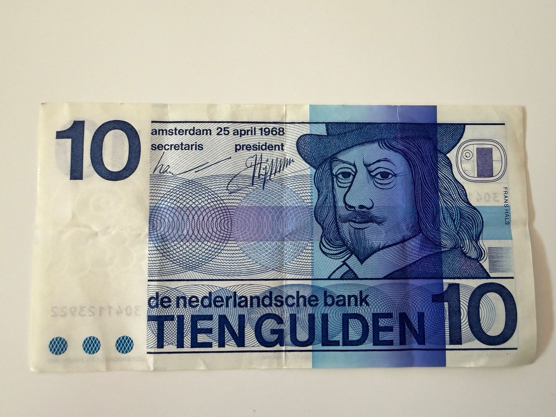 Banconote: 10 Gulden Nederland 1968 – Usato da Fribourg venduto da J334455