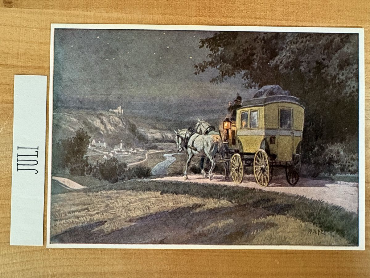 Cartes postales: AK mit Kunst von Paul Hey / Postkutsche – D'occasion à Rümlang par Kartenpost1