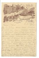 Interlaken (BE) Hotel Schweizerhof - Vorläufer-Litho - 1901