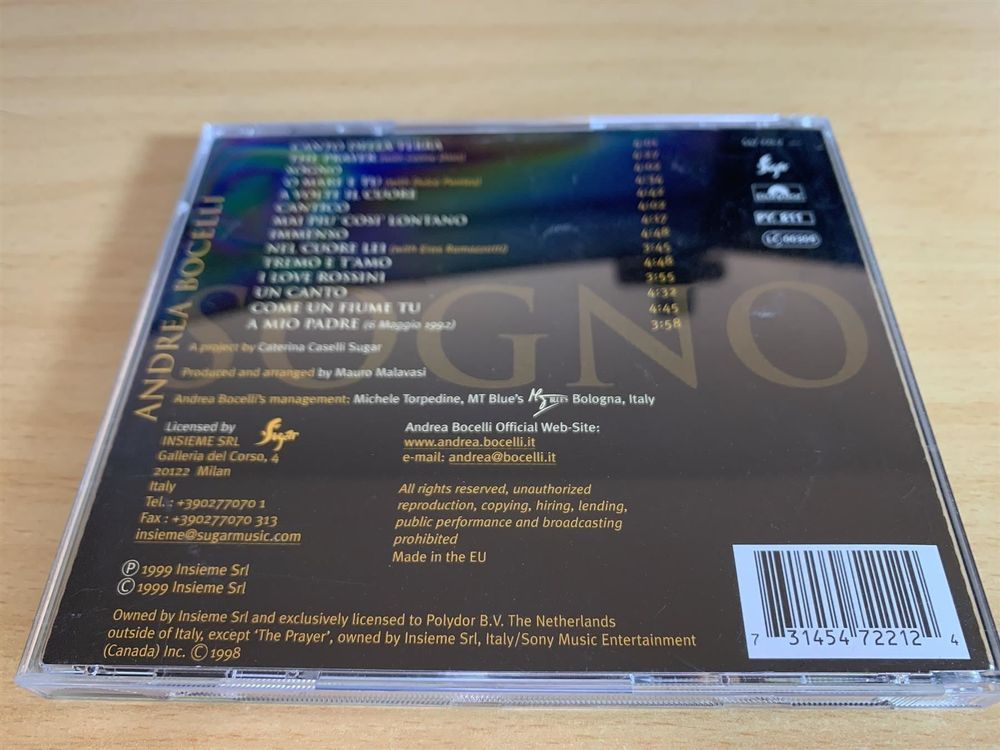 Andrea Bocelli Sogno Kaufen auf Ricardo