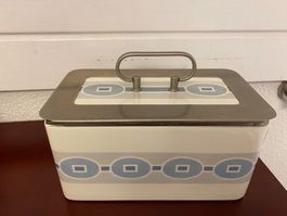 Alte Deckeldose Spritzdekor Vintage Retro