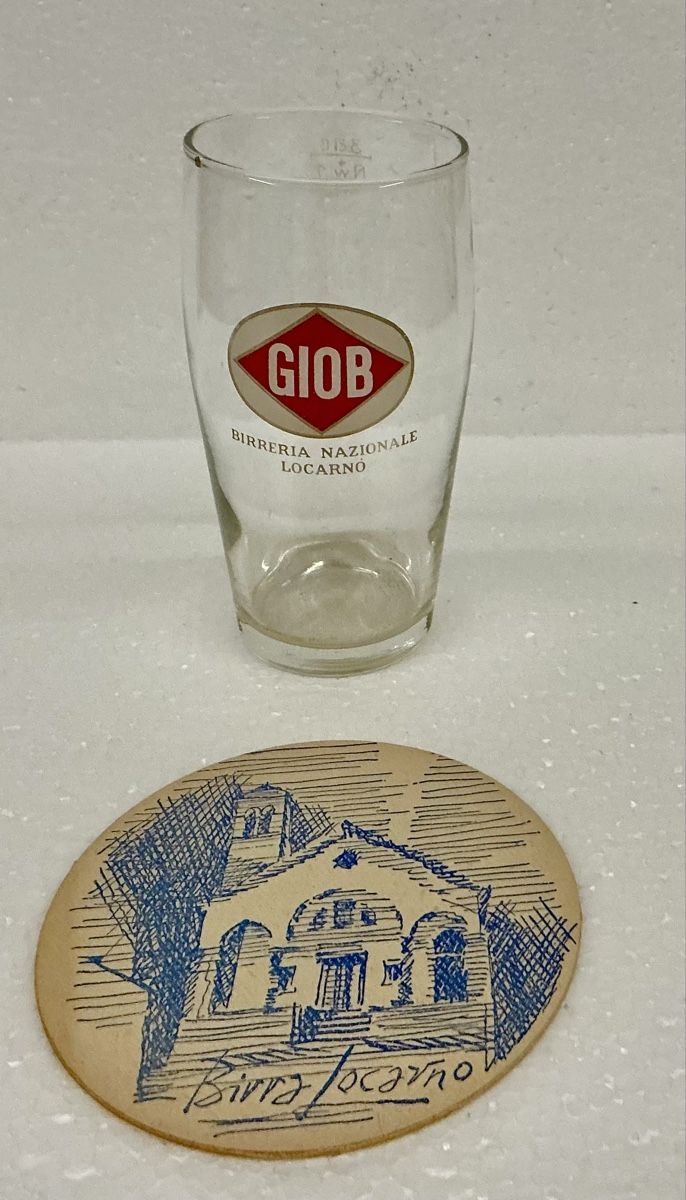Bicchieri: BIRRA LOCARNO GIOB Glass + Bierdeckel – Usato da Arcegno venduto da Denni 1