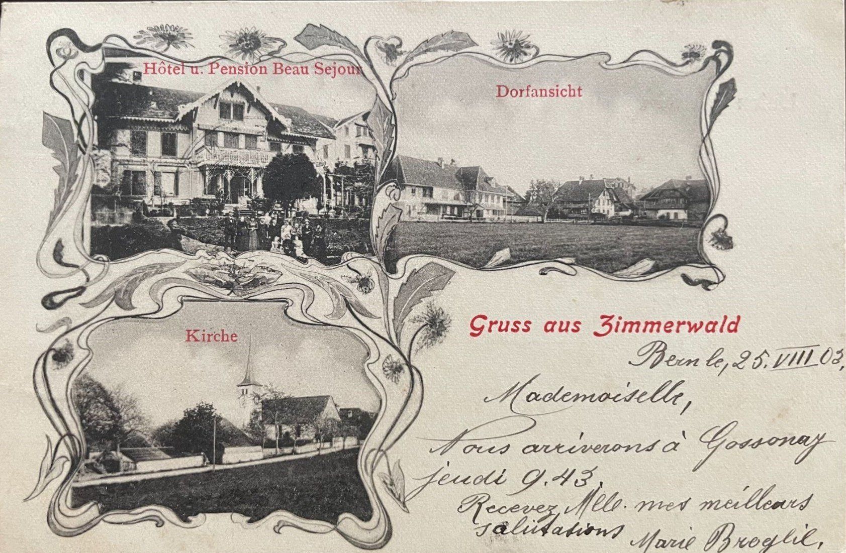 Cartoline postali: Wald BE Zimmerwald 3 Bildkarte , 1903 – Usato da Solothurn venduto da Bepposol