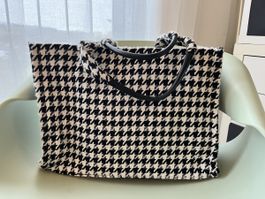 Elegante CALLIOPE Shopper im Hahnentrittmuster - Neuwertig!