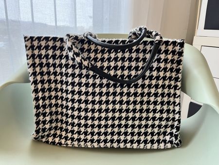 Elegante CALLIOPE Shopper im Hahnentrittmuster - Neuwertig!