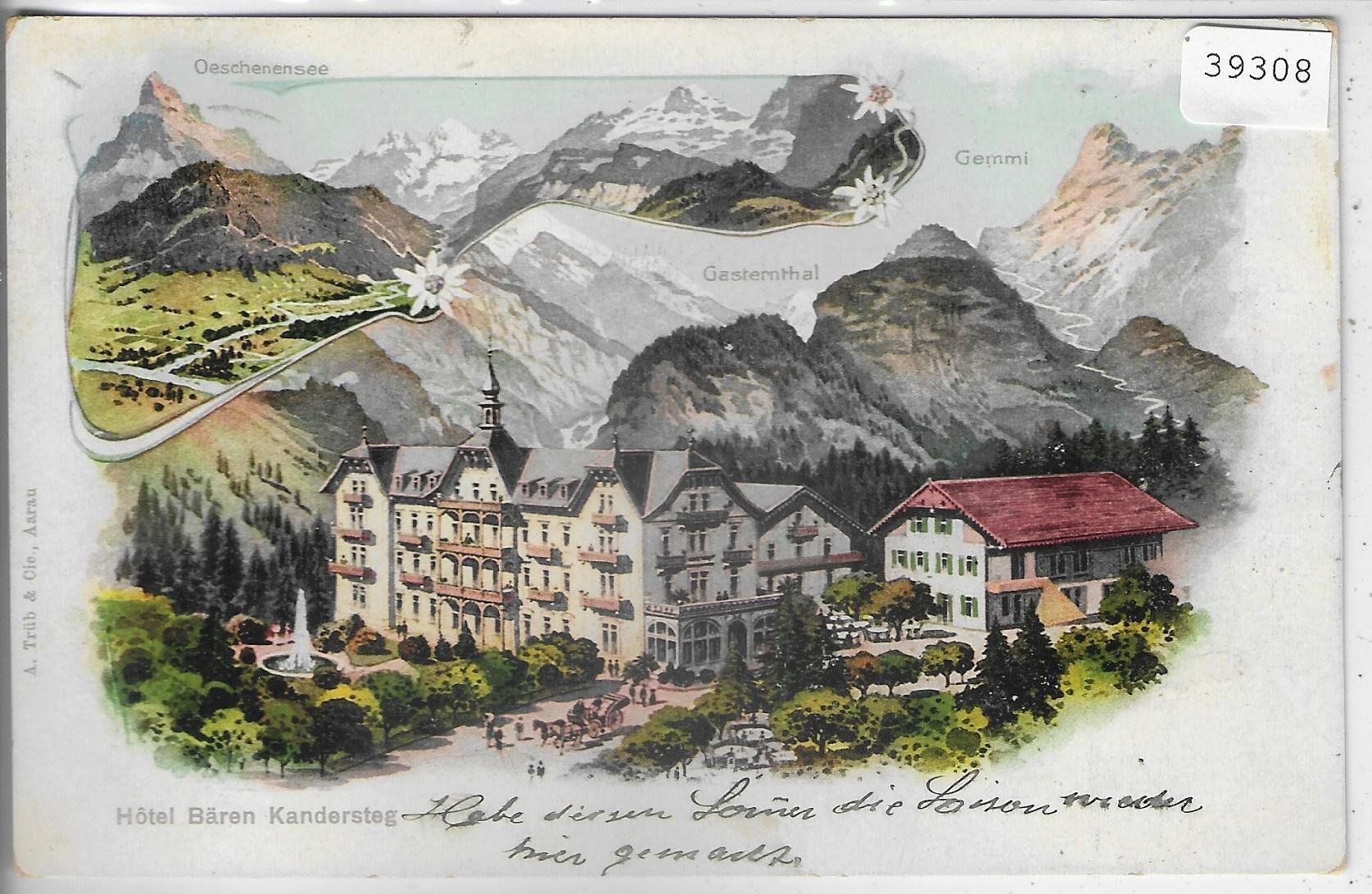 Cartoline postali: Hotel Bären - Kandersteg - Litho – Usato da Ettingen venduto da Kartenplanet