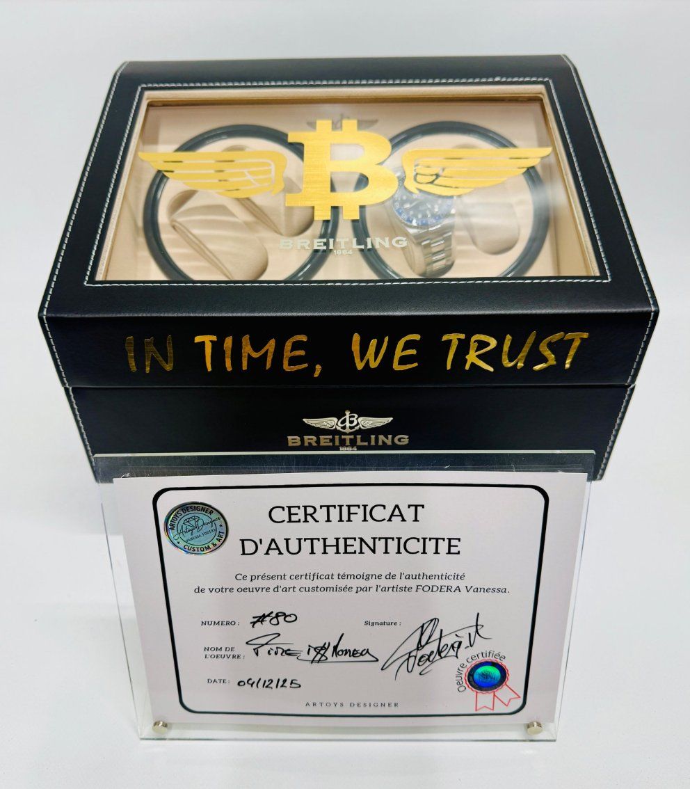 Breitling Uhrenboxen: Handsigniertes Pop-Art Luxus-Designobjekt "In Time We Trust" – Neu und originalverpackt aus Hornussen von tha_l6qp 6
