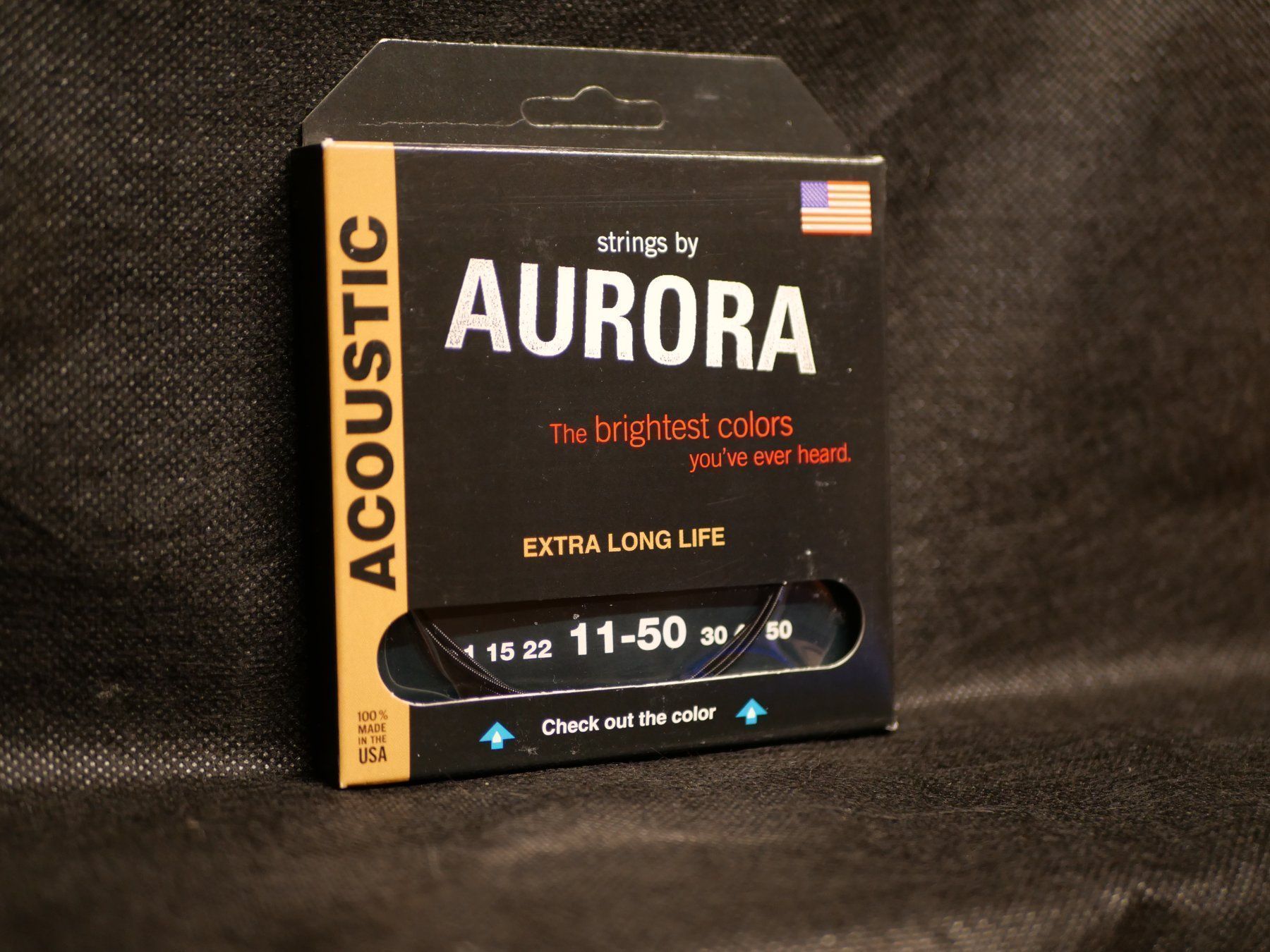 Musikinstrumente: Aurora Premium Acoustic Guitar Strings Medium-light/schwarz – Neu und originalverpackt aus Grimisuat von Valmonmusic