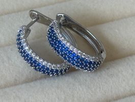 Luxus Elegante Ohrstecker Ohrschmuck  Farbe:Silber Zirkonia