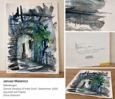 Janusz Malanicz – Steinbogen – Aquarell – signiert 2000