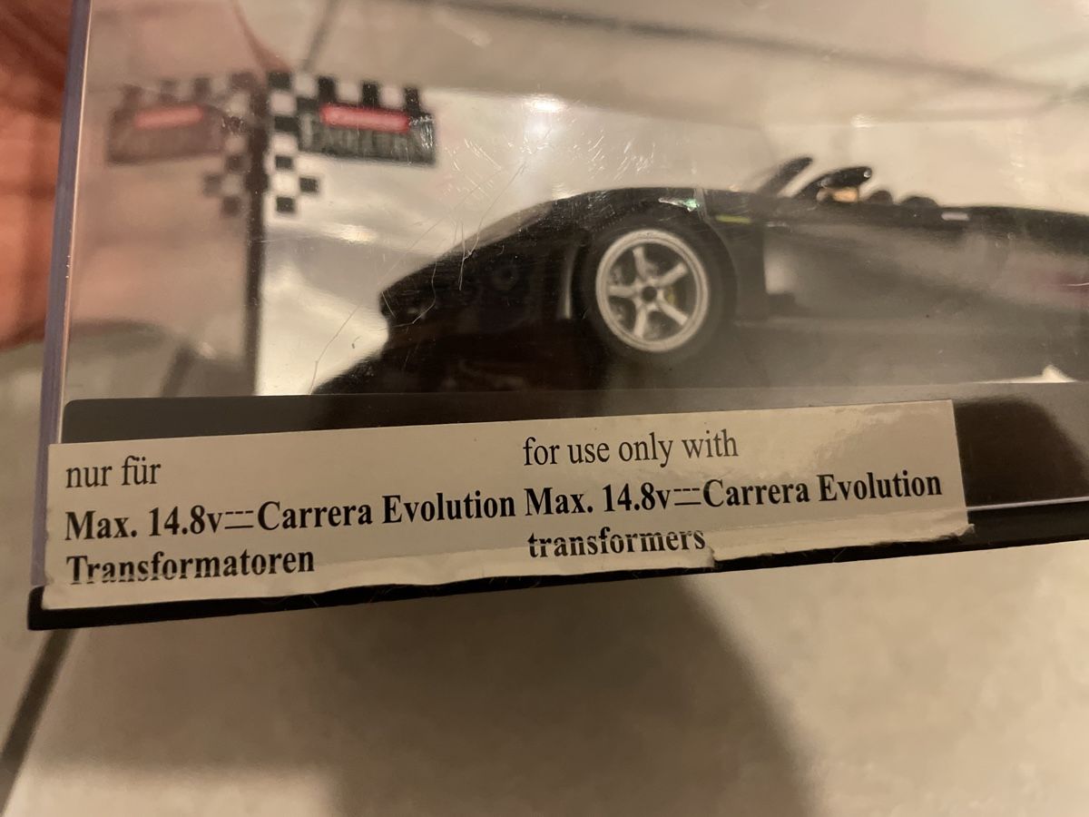 Carrera Piste: Carrera Evolution - Porsche Carrera GT Slotcar – Nuovo e nell'imballaggio originale da Zürich venduto da K.St. 3