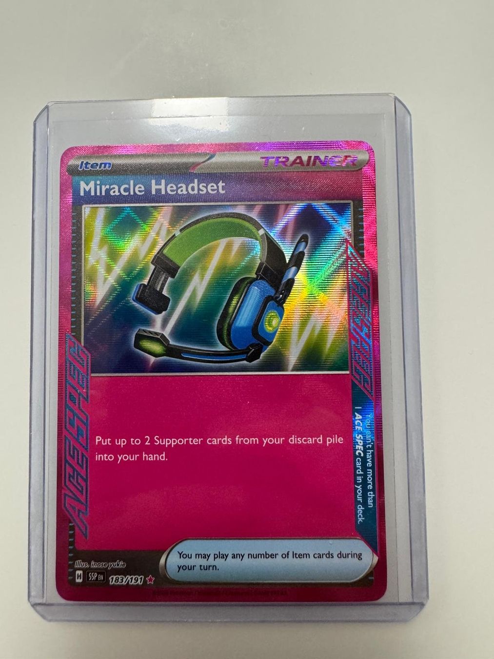 Pokémon Carte collezionabili: Miracle Headset | ACE Rare | SSP 183/191 | EN – Usato da Spreitenbach venduto da Snacky96