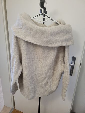 Damen Pullover beige mit weitem Kragen guter Zustand