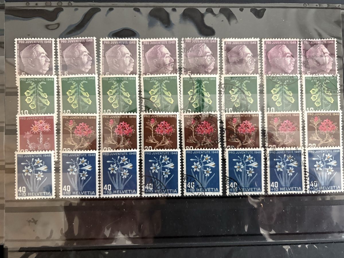 Tutti i francobolli: Pro Juventute 1947-1955 postfrisch/gestempelt – Usato da Steckborn venduto da heg_sd2b 2