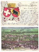 2 Karten von Bern aus den Jahren 1899 - 1906, saubere Karten