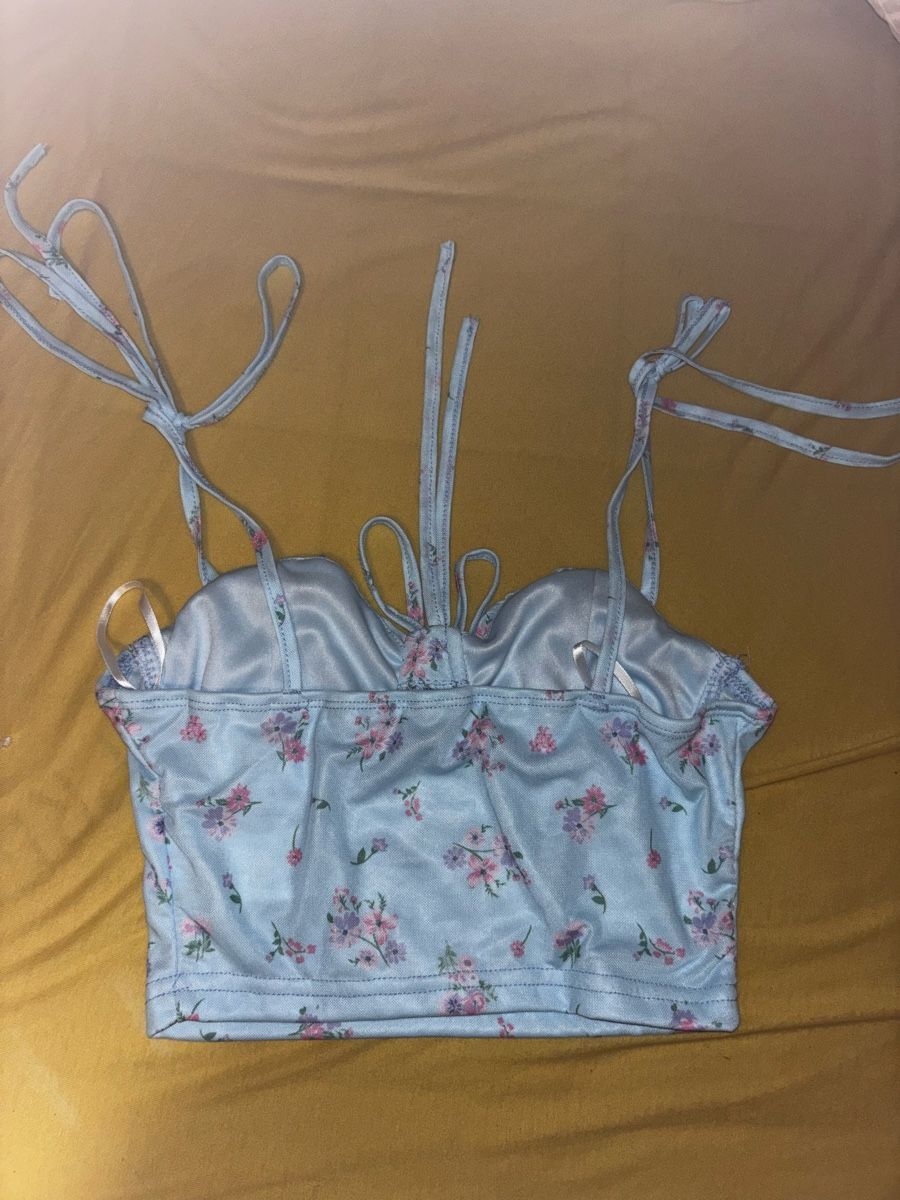 Top: Top bustier bleu à bretelles - Taille XS – Usato da La Chaux-de-Fonds venduto da lea_77ly 1