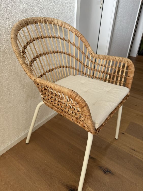 6 Ratten-Bambus-Armlehnenstühle Nilsove (Ikea) (Neu (gemäss ...