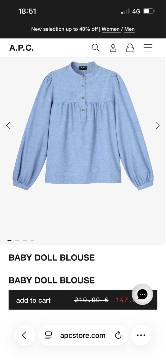 Apc Camicette: APC Bluse Jeans, neu, Gr. 36 – Nuovo (secondo la descrizione) da Affoltern am Albis venduto da Silber79