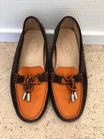 Tod's Loafer Leder orange braun Grösse 35 gebrauchter Zust.