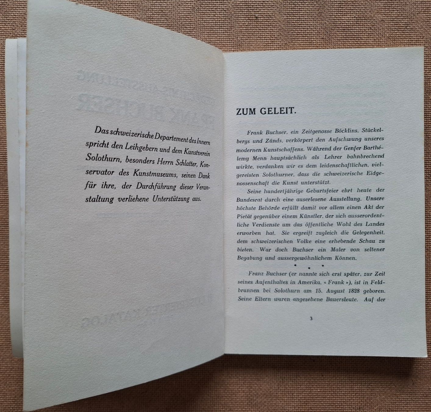 Libri: Cuno Amiet "Frank Buchser, Illustration" 1928, Katalog – Usato da Aarburg venduto da Rosen_Rot 2