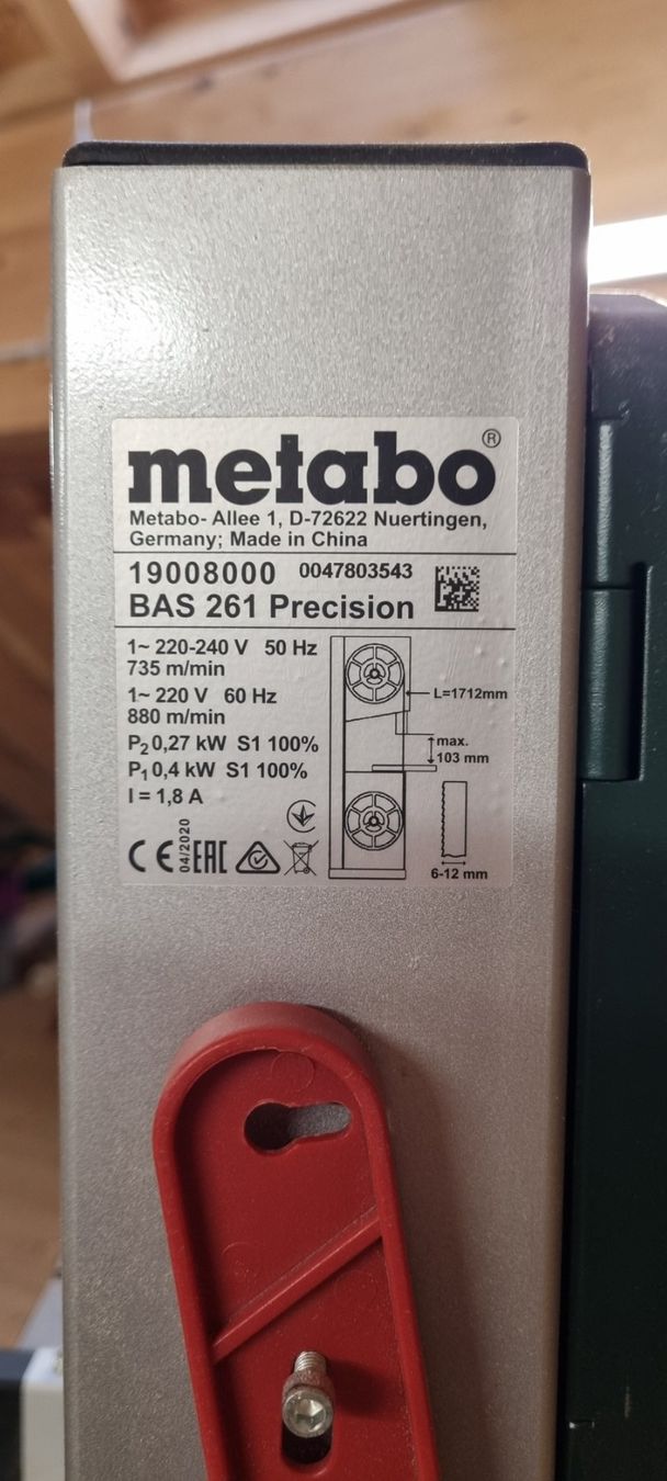 Metabo Seghe: Bandsäge Metabo BAS 261 Precision – Usato da Haslen AI venduto da oberhasler11 2