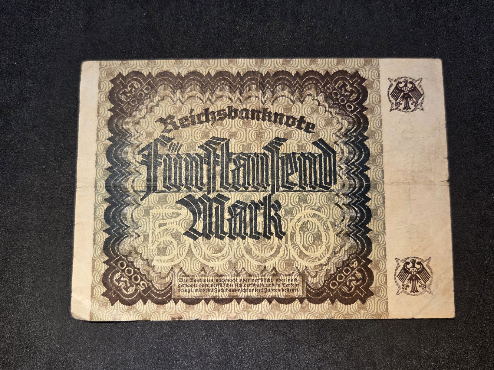 Banconote: 5000 Mark - Deutschland - 1922 – Usato da Geroldswil venduto da Antica01 1