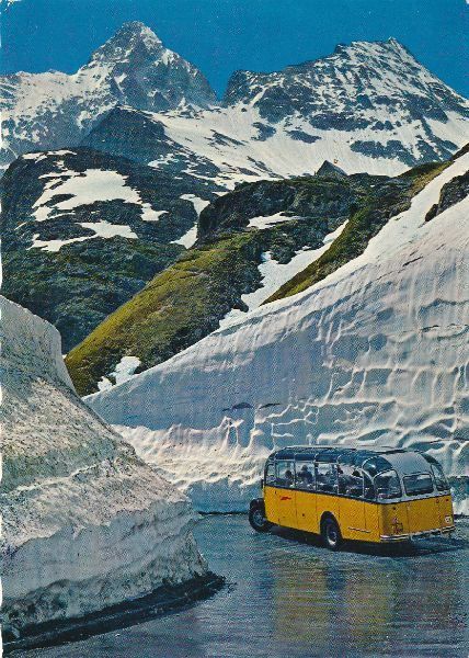 Cartoline postali: Sustenpass -Schnee Postauto PTT 1962 – Usato da Emmenbrücke venduto da teestube