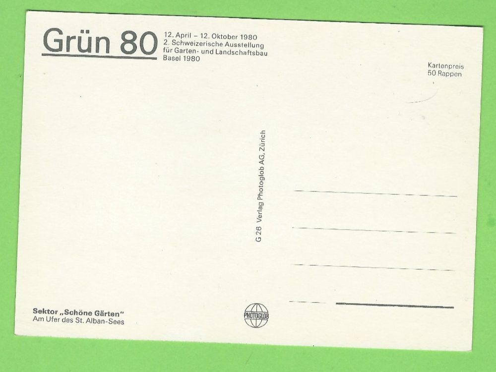 Cartoline postali: Grün 80 Basel – Usato da Zürich venduto da t24_de 1