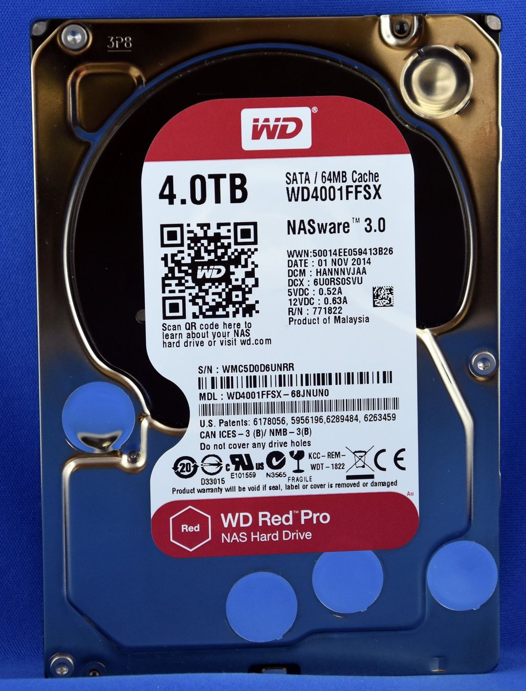 Western Digital Harddisks: WESTERN DIGITAL WD4001FFSX  RED Pro 4TB – Gebraucht aus Künten von Arktisde